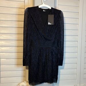 The Kooples Elegant Black and Metallic Dress